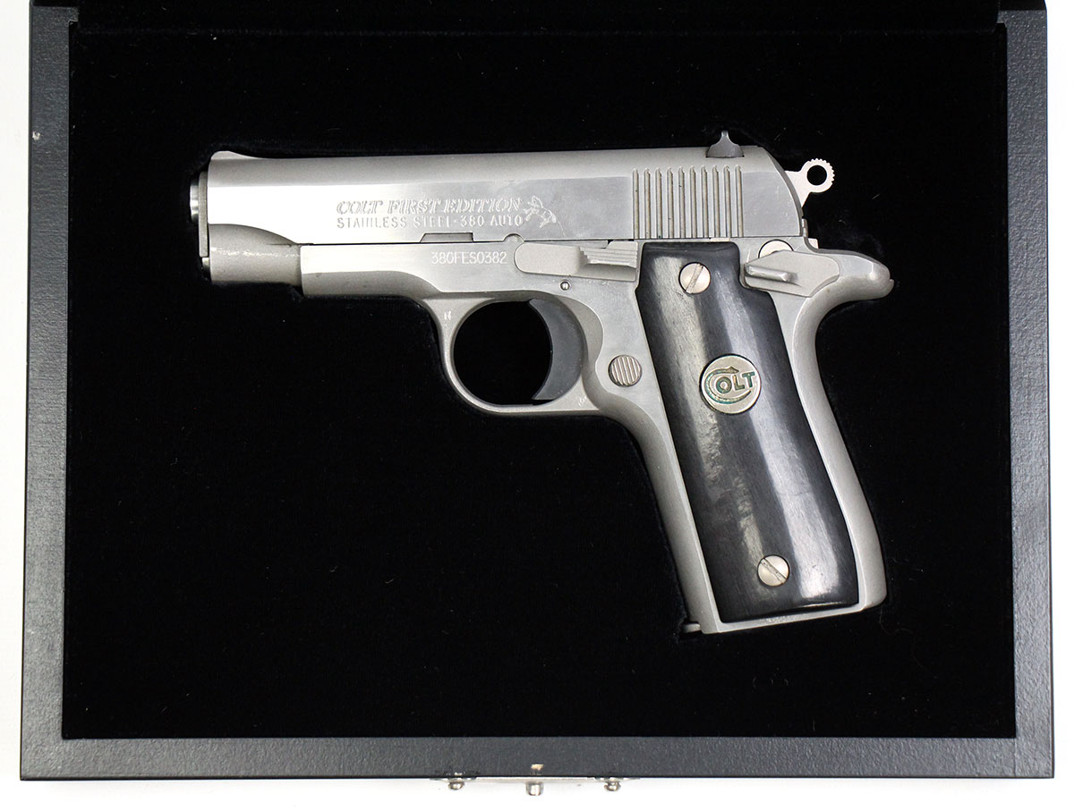 Colt Government Model 380 ACP Pistol - Collectible with Display