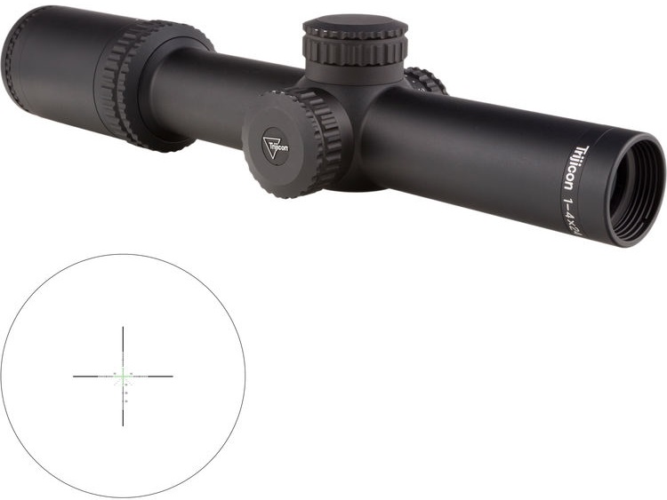 Trijicon AccuPower 1-4x24 Scope MOA Crosshair w/ Green LED, 30mm Tube