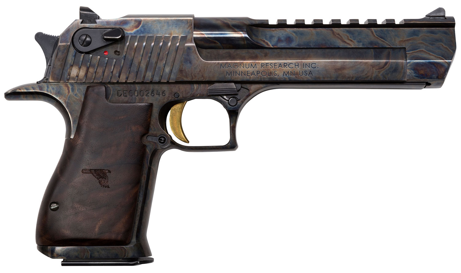 Magnum Research Desert Eagle Mark XIX 44 Magnum Pistol, 6" Barrel Color Case Hardened