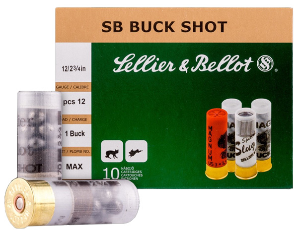 Sellier & Bellot 12 Ga  #1 Buckshot 2.75" 12 Pellets, 10 Rounds 