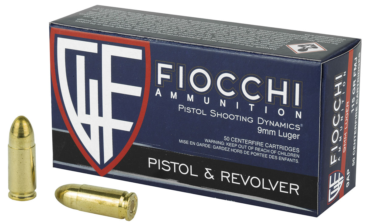 Fiocchi Shooting Dynamics 9mm 115 Grain Full Metal Jacket Ammunition, 50 Rounds Fiocchi Shooting Dynamics 9mm 115 Grain Full Metal Jacket Ammunition, 50 Rounds