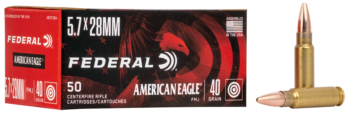 Federal American Eagle 5.7X28 40 Grain FMJ Ammo 50 Rounds