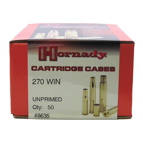 Hornady 270 Winchester Unprimed Brass Cases, 50 Count