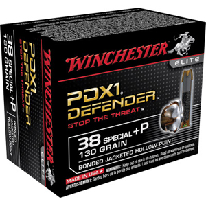 Winchester PDX1 Bonded 38 Special +P 130 Grain Ammo 20 Rounds