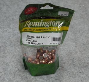 Remington 380 95 Grain 356 Diameter FMJ Bullets 100 Count