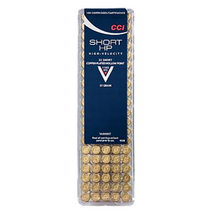 CCI Varmint 22 Short 27 Grain Copper Plated Hollow Point, 100 Rounds