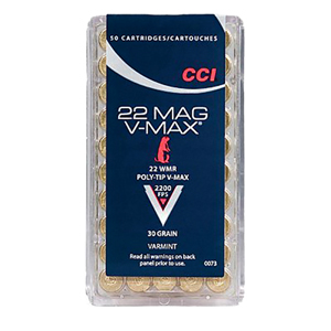 CCI Varmint 22 Mag 30 Grain Poly-Tip V-Max Ammunition 50 Rounds