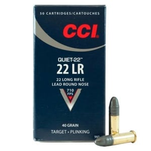 CCI Quiet 22LR Ammo 40 Grain Subsonic LRN Ammunition 50 Rounds