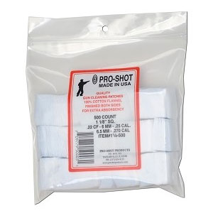Pro Shot 22-270 Caliber 1-1/8" Square Cleaning Patches 500 Count