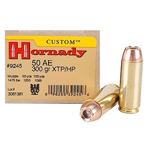 Hornady Custom 50 AE 300 Grain XTP HP Ammo 20 Rounds
