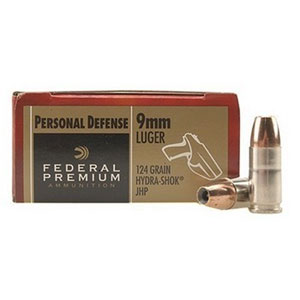 Federal Hydra Shok 9mm 124 Grain JHP Ammo 20 Rounds