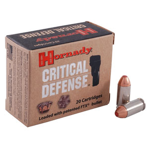 Hornady Critical Defense 40 S&W 165 Grain FTX HP Ammo 20 Rounds