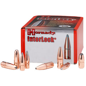 Hornady 308 Cal 165 Grain Interlock Boat Tail Spire Point Bullets 100 Count