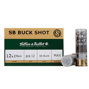 Sellier & Bellot 12 Ga 00 Buckshot 2.75" 12 Pellets 10 Rounds