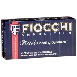 Fiocchi Shooting Dynamics 9mm 115 Grain Full Metal Jacket Ammunition, 50 Rounds