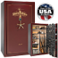 Liberty Safe Lincoln 50 Gun Safe - Gloss Burgundy with Brass Hardware and Dial Lock *Showroom Model*