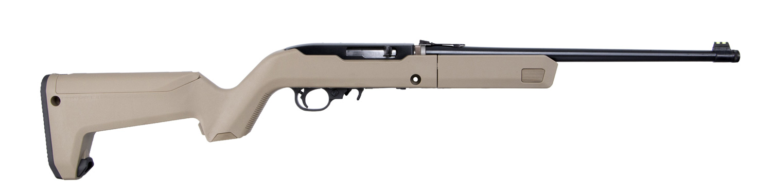 Ruger 10/22 Takedown 22LR Rifle, Blued w/ FDE Magpul Backpacker Stock and Threaded Barrel 