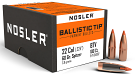 Nosler 22 Cal 60 Grain Ballistic Tip Varmint Spitzer Bullets 100 Count