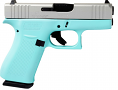 Glock 43X Apollo Custom Cerakote Robin's Egg Blue and Stainless 9mm Pistol Glock 43X Apollo Custom Cerakote Robin's Egg Blue and Stainless 9mm Pistol