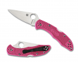 Spyderco Delica 4 Lightweight Pink Plain Blade Folding Knife Spyderco Delica 4 Lightweight Pink Plain Blade Folding Knife