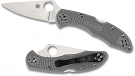 Spyderco Delica 4 Grey Plain Blade Folding Knife Spyderco Delica 4 Grey Plain Blade Folding Knife