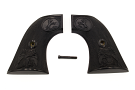 Colt SAA Black Checkered Eagle And Shield Grips - Collectible Grips